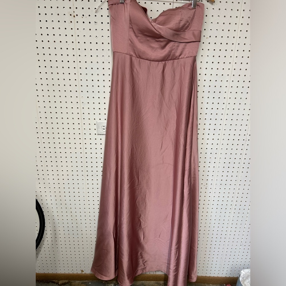 Lulus Real Romantic Light Rose Satin Strapless Maxi Dress - Picture 2 of 5